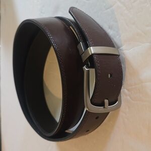 Dickies Mens Reversible Black/Brown Leather Belt gun metal buckle New! Sz.38